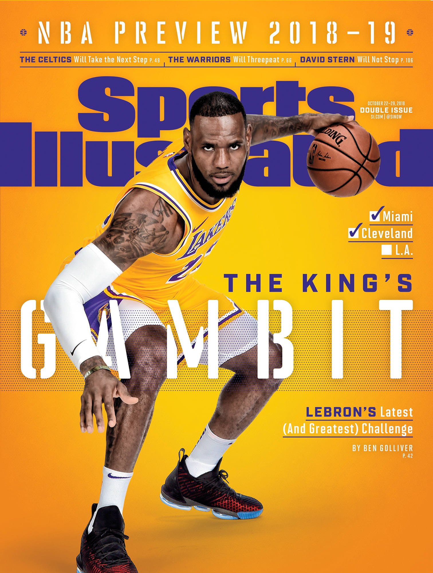 Oct. 22, 2018 Sports Illustrated Cover:  NBA Preview - Lebron James 