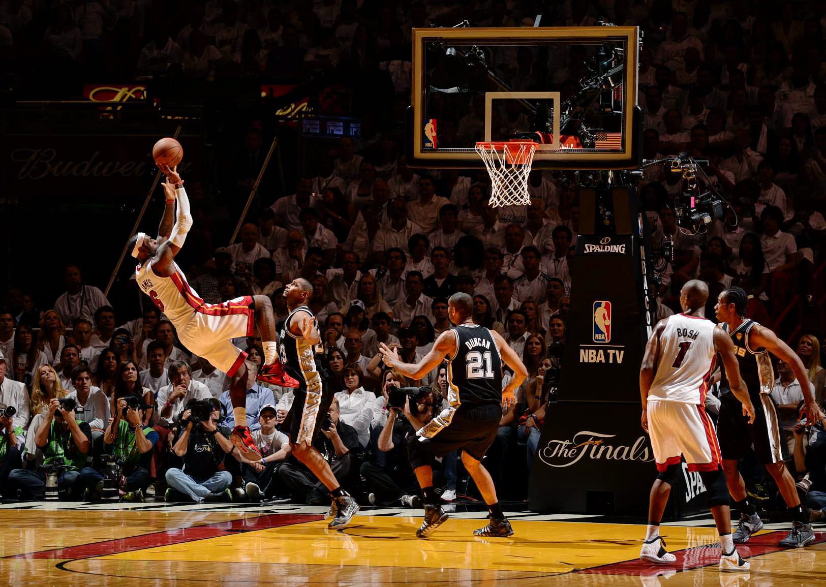 James shoots during Game 6 of the 2013 NBA Finals against the Spurs.