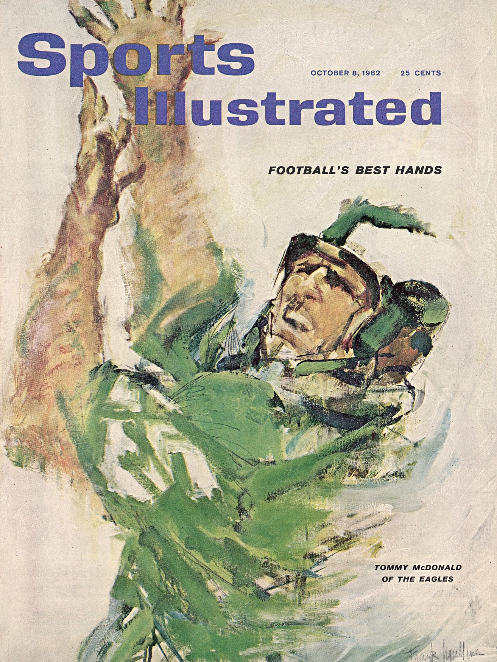 Closeup illustration of Philadelphia Eagles Tommy McDonald