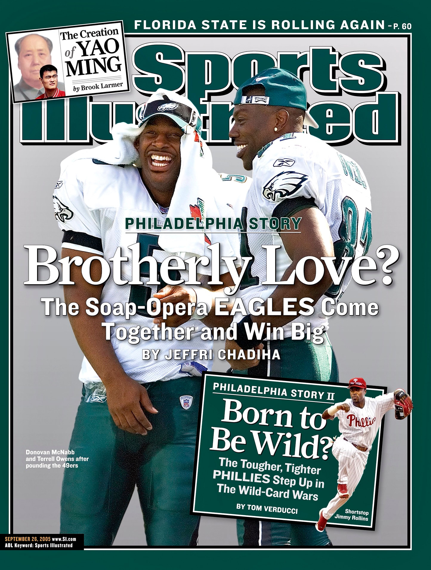 Philadelphia Eagles QB Donovan McNabb (5) and Terrell Owens (81) 