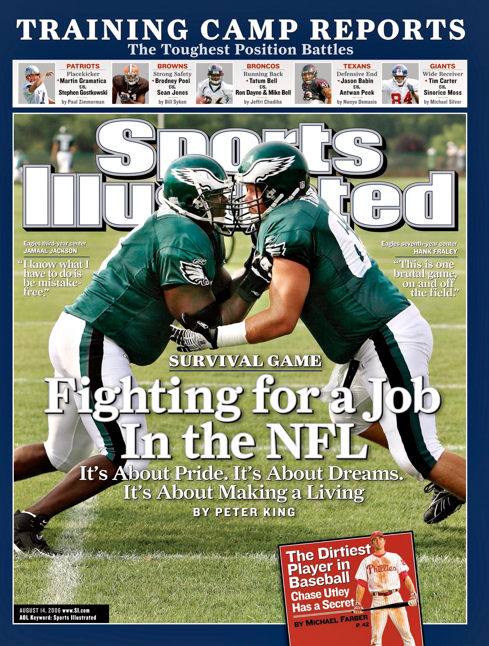 Philadelphia Eagles Jamaal Jackson (67) and Hank Fraley (63)