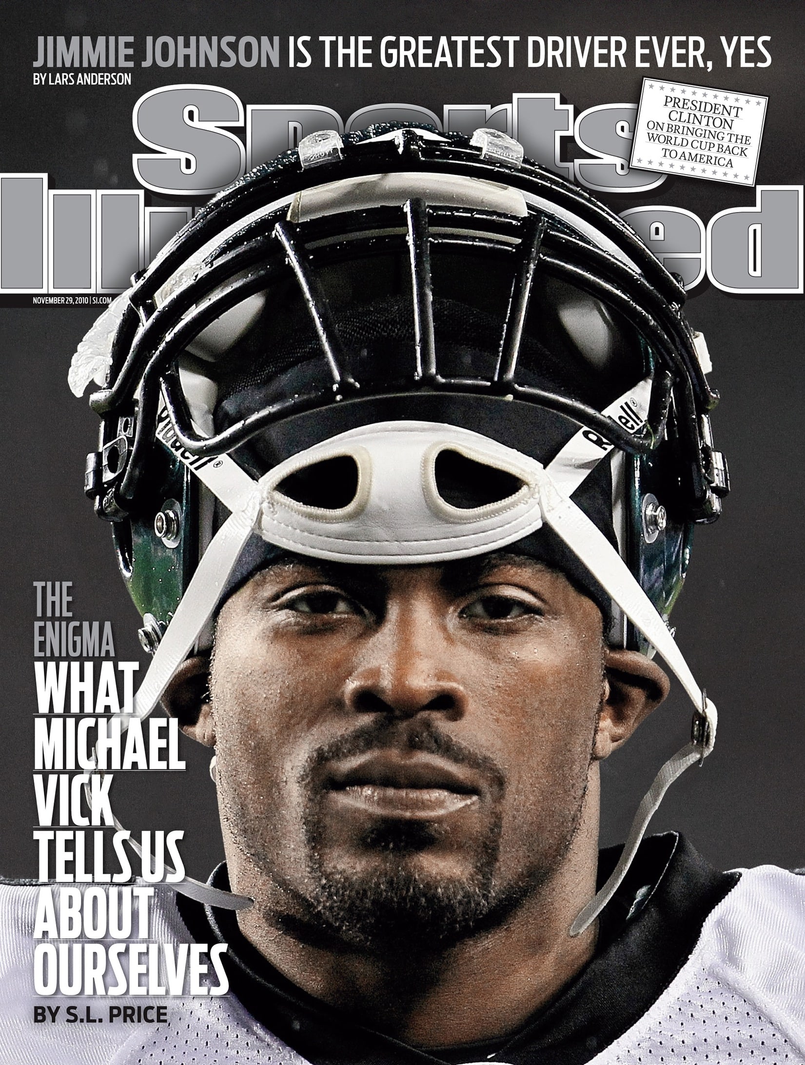 Closeup of Philadelphia Eagles QB Michael Vick