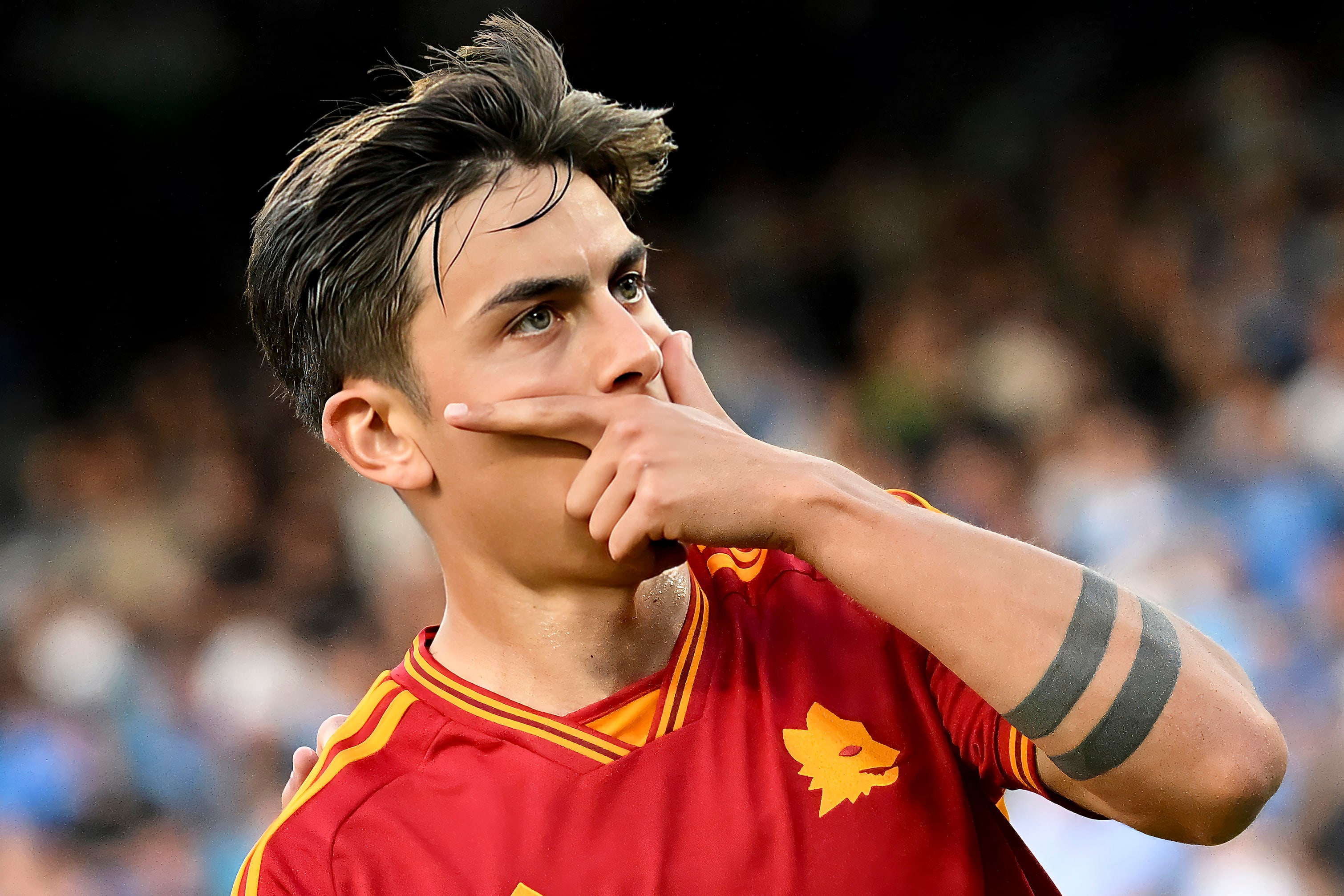 Paulo Dybala doing his mask celebration.