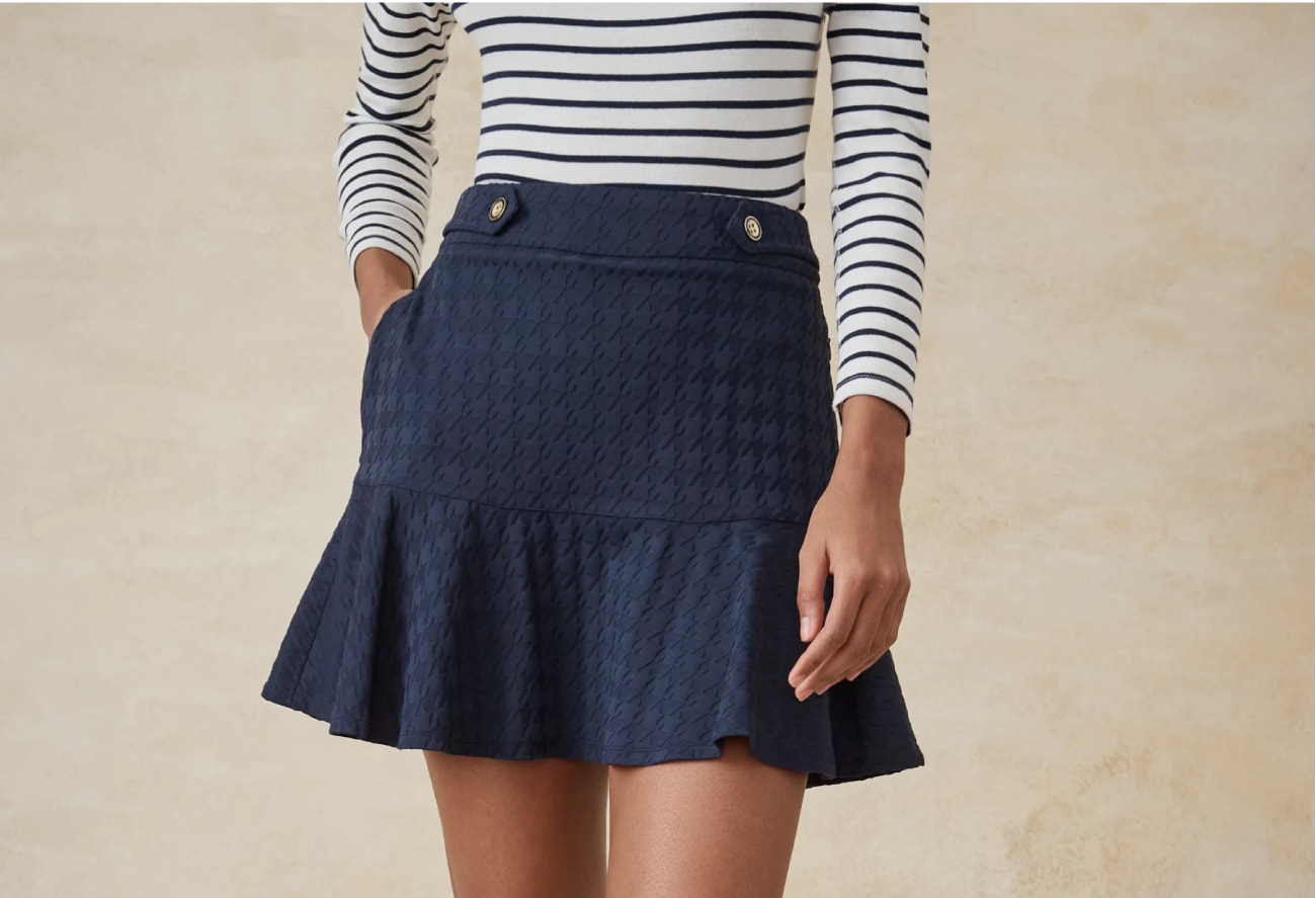 J. McLaughlin Delray Houndstooth jacquard skort