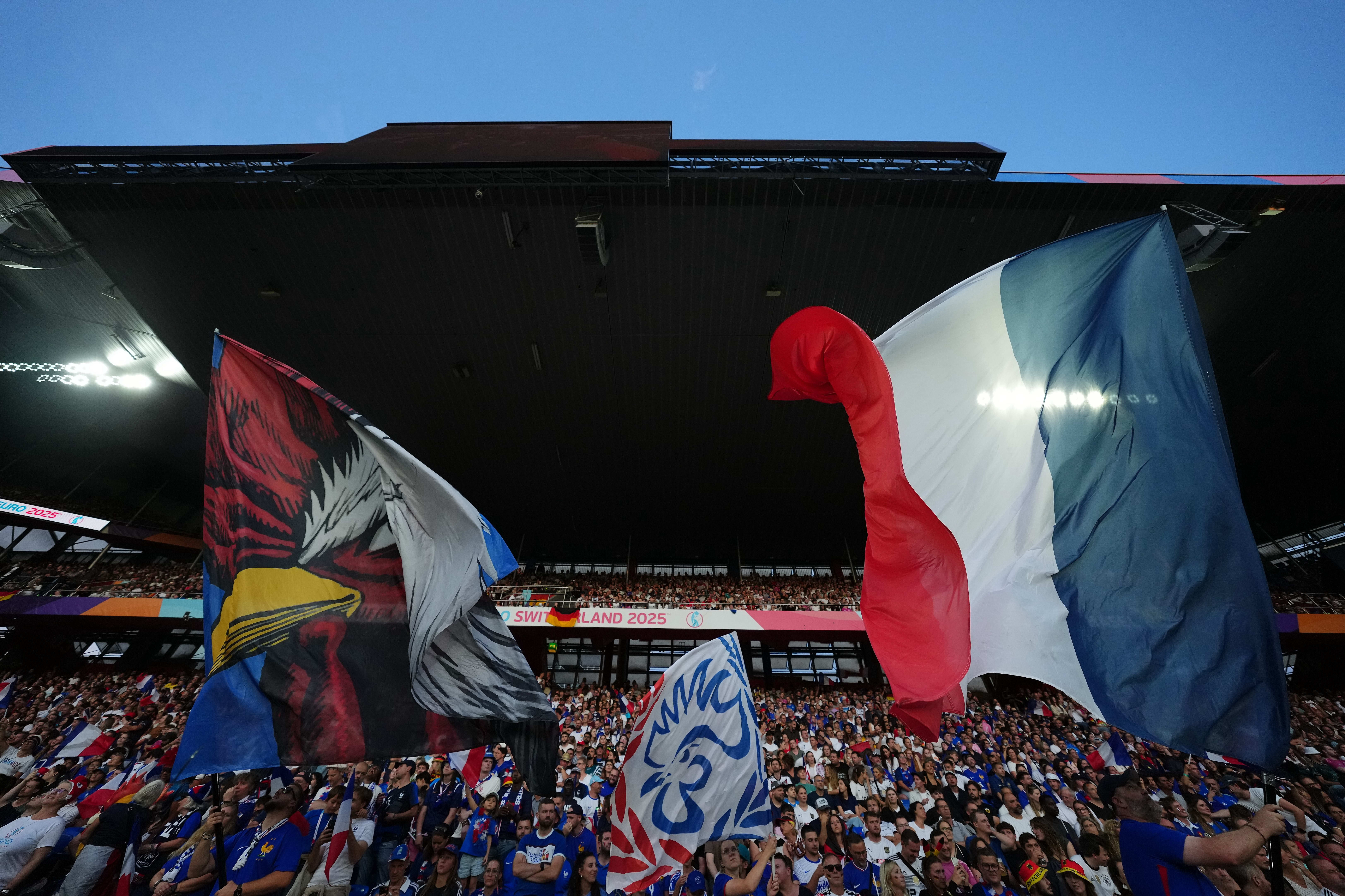 French supporters during the Germany match. French supporters during the Germany match.