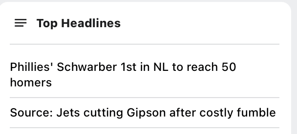 ESPN headlines