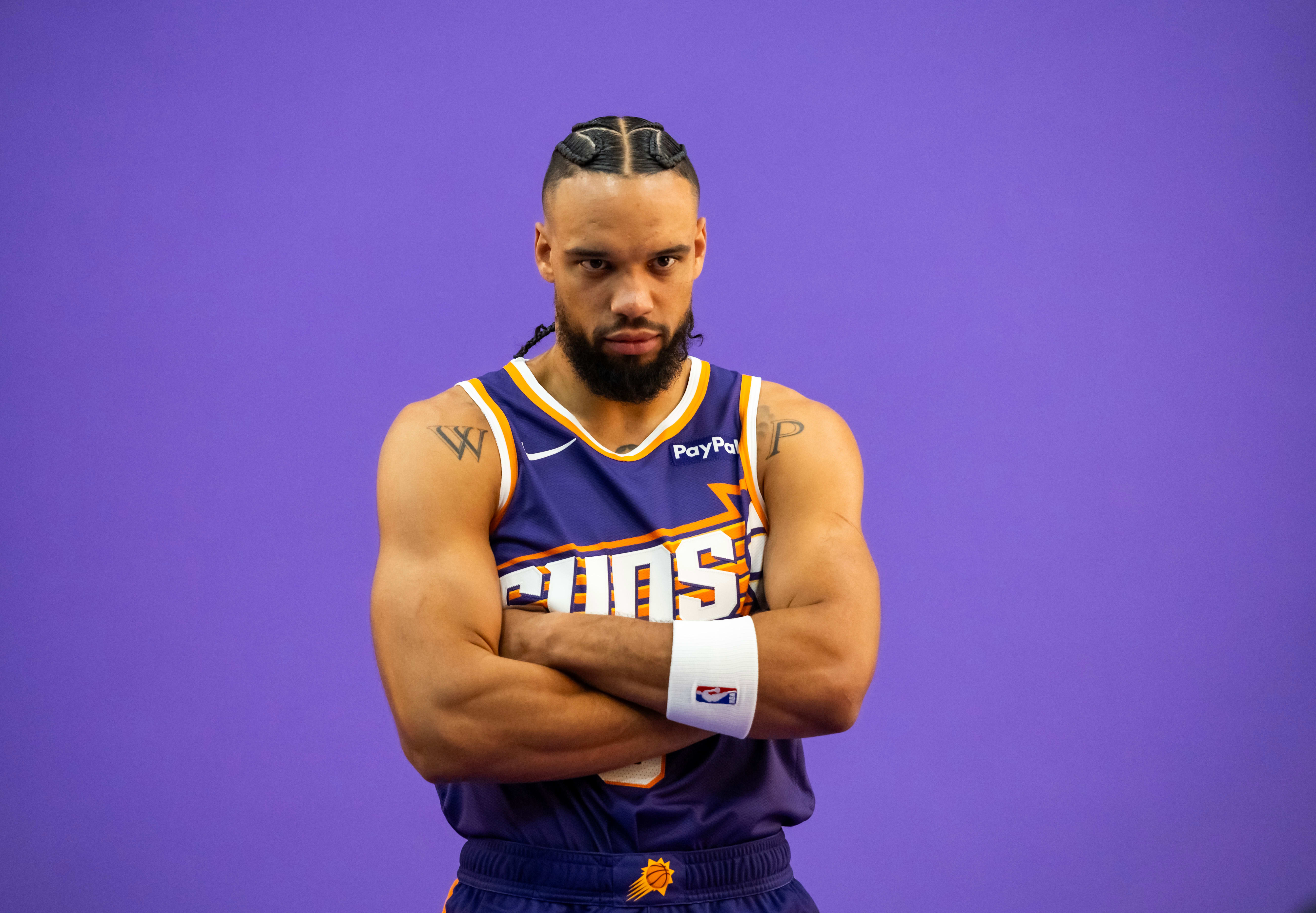 Phoenix Suns forward Dillon Brooks poses for portrait during media day.