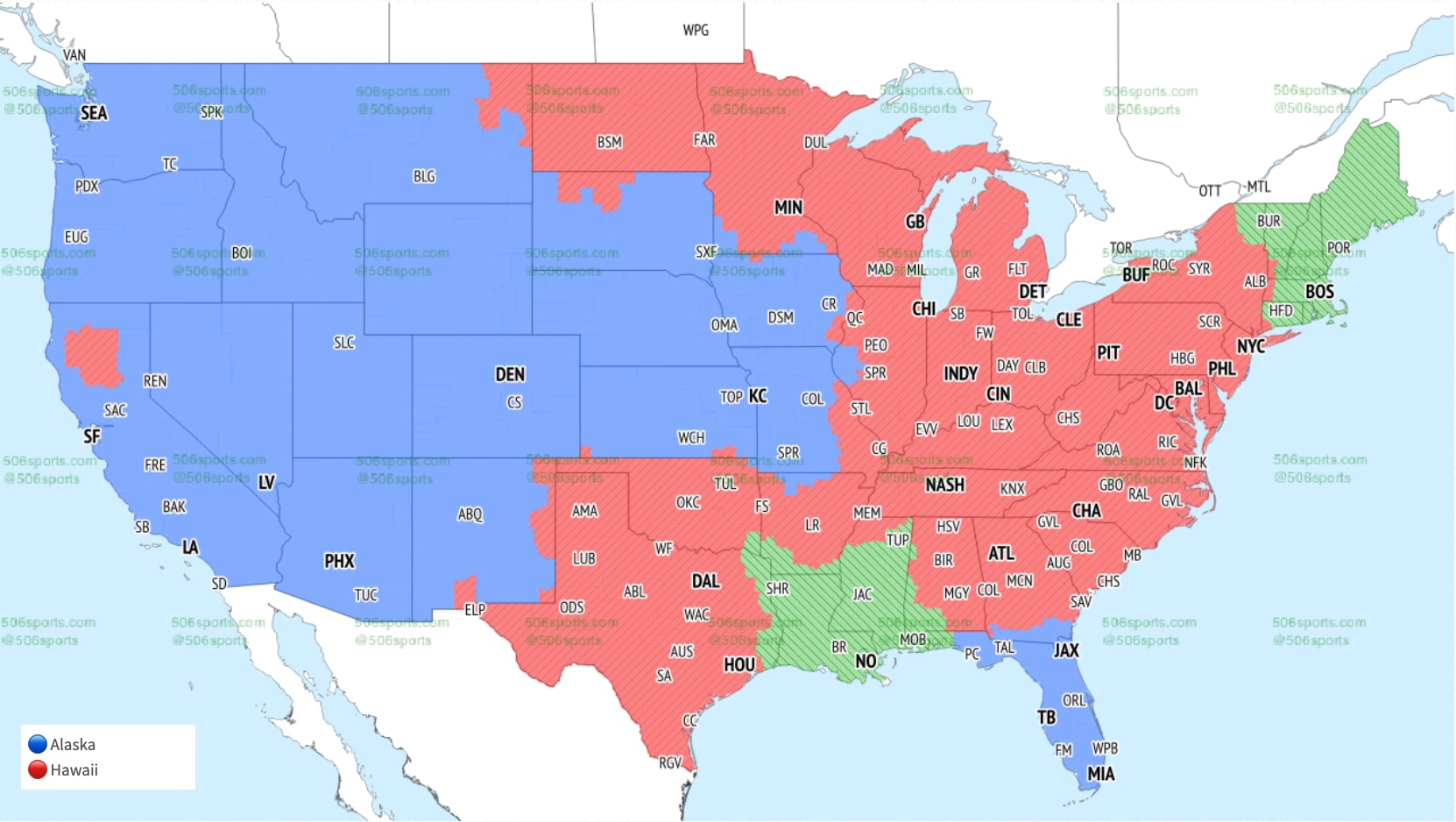 CBS coverage map for Week 6: Early window