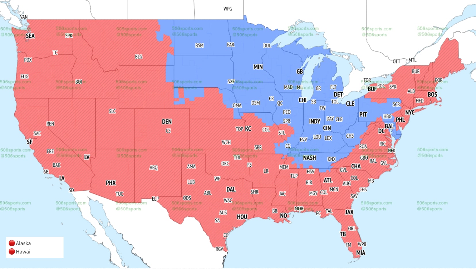 CBS Week 6 coverage map: Late window