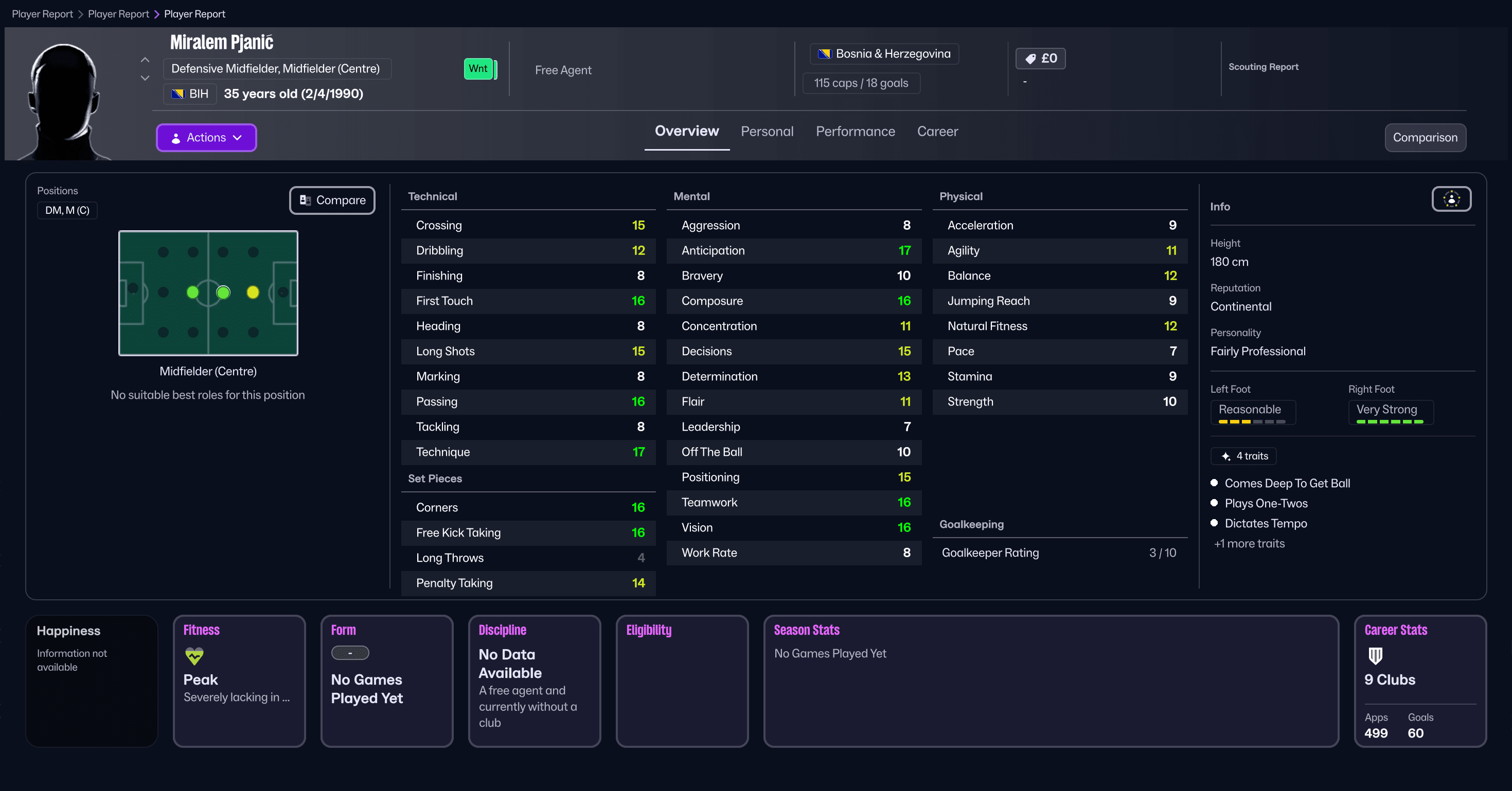 Miralem Pjanic en Football Manager 26