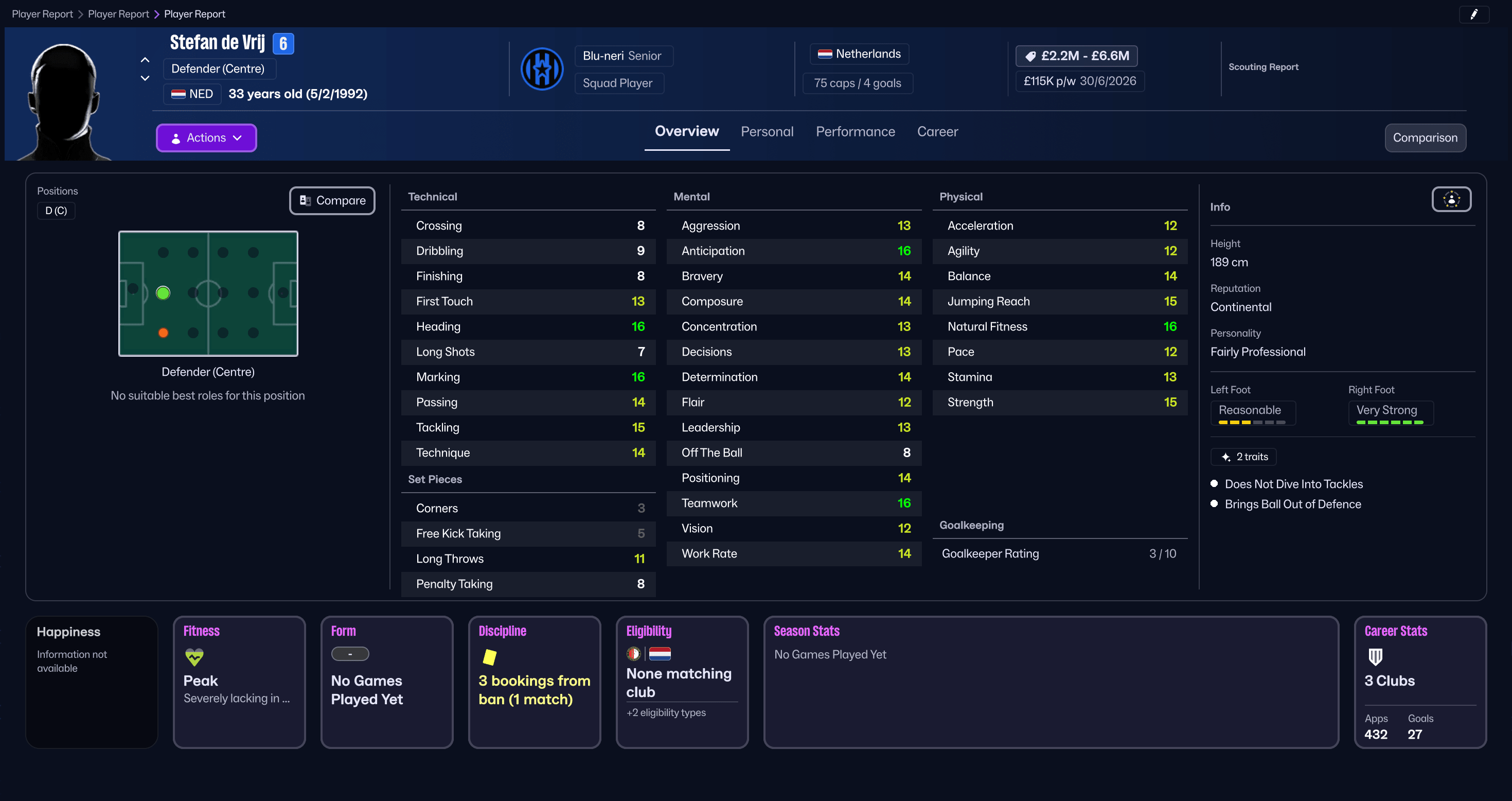 Stefan de Vries en Football Manager 26