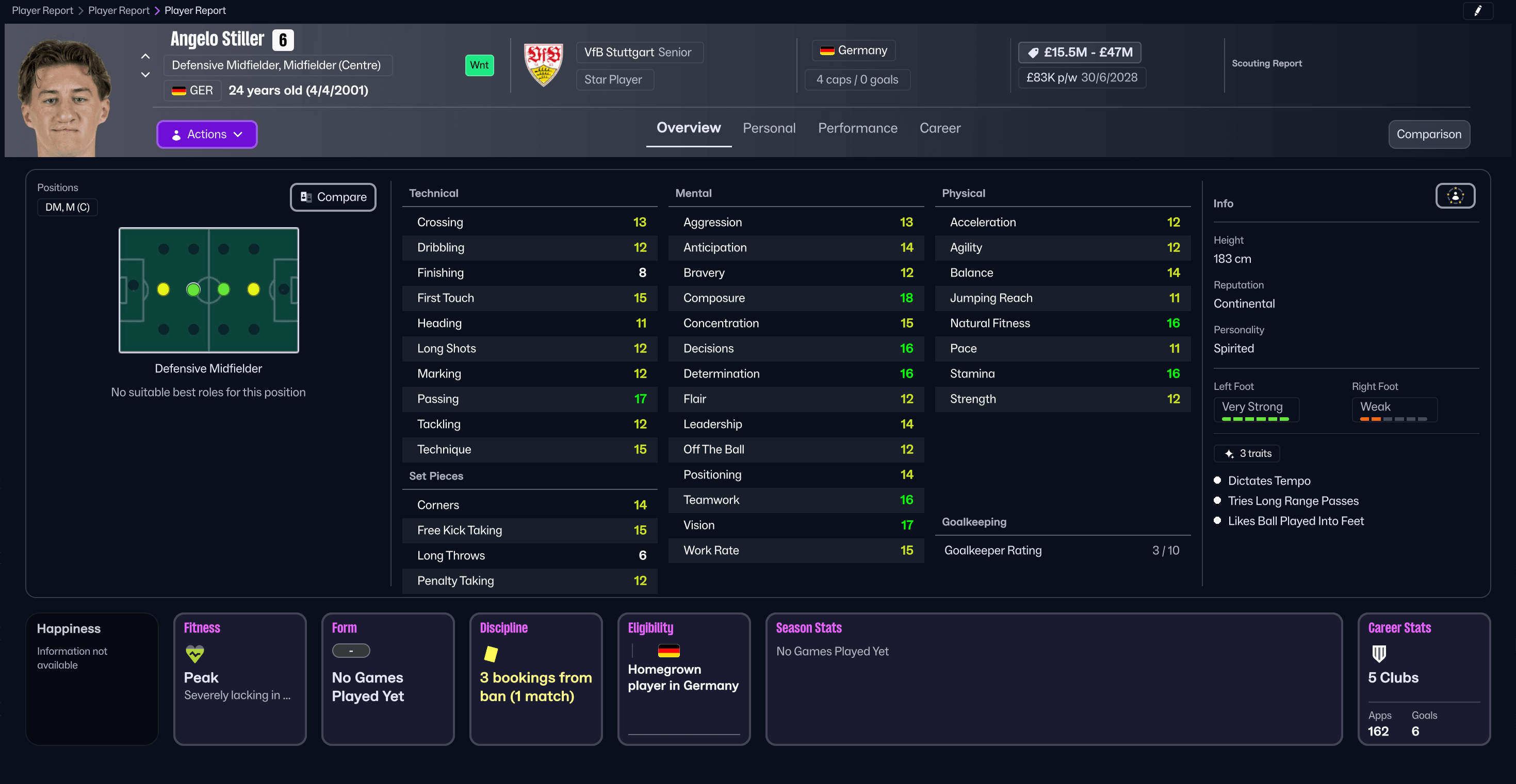 แองเจโล สติลเลอร์ใน Football Manager 26