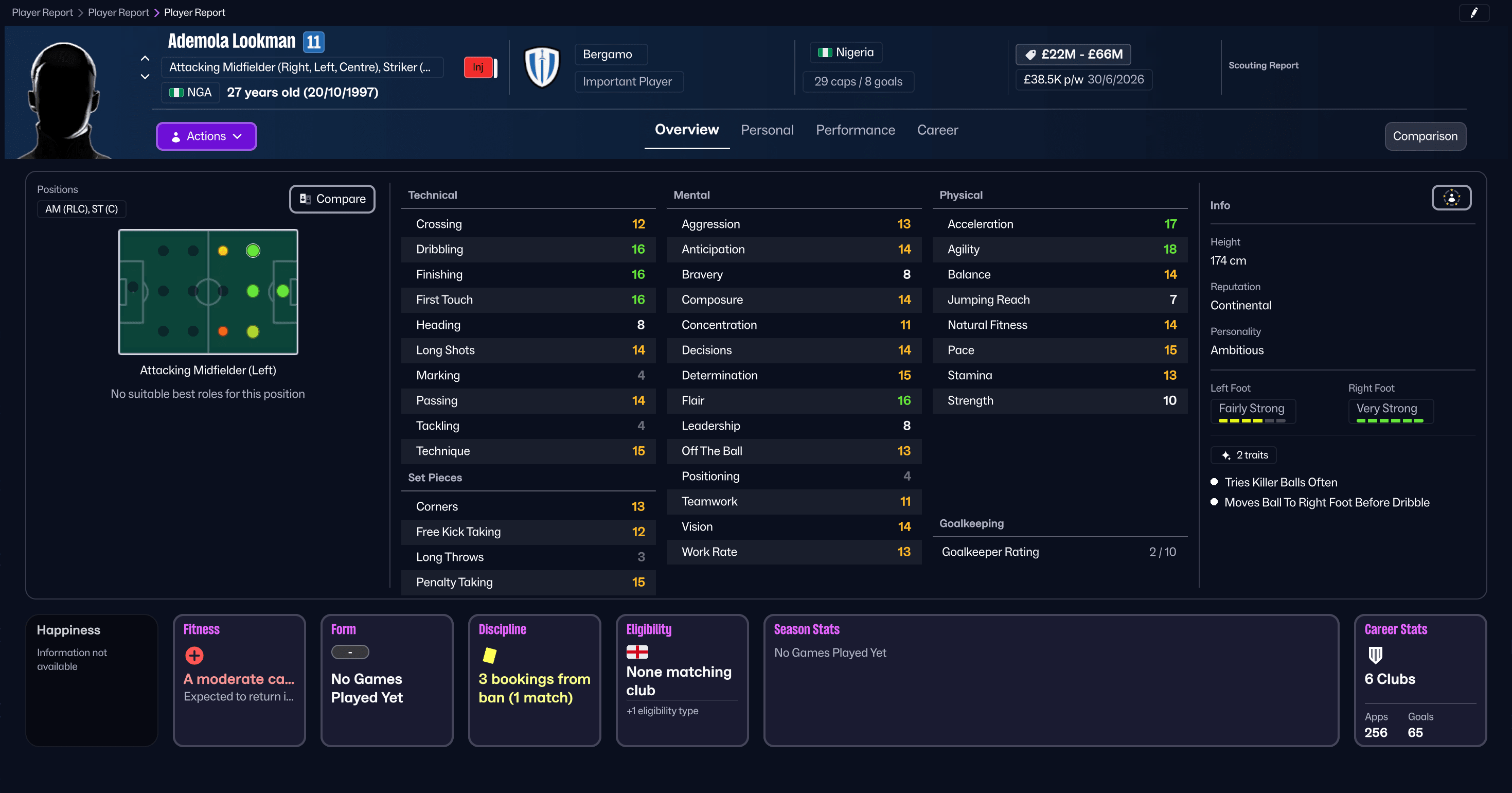 Ademola Lookman ใน Football Manager 26