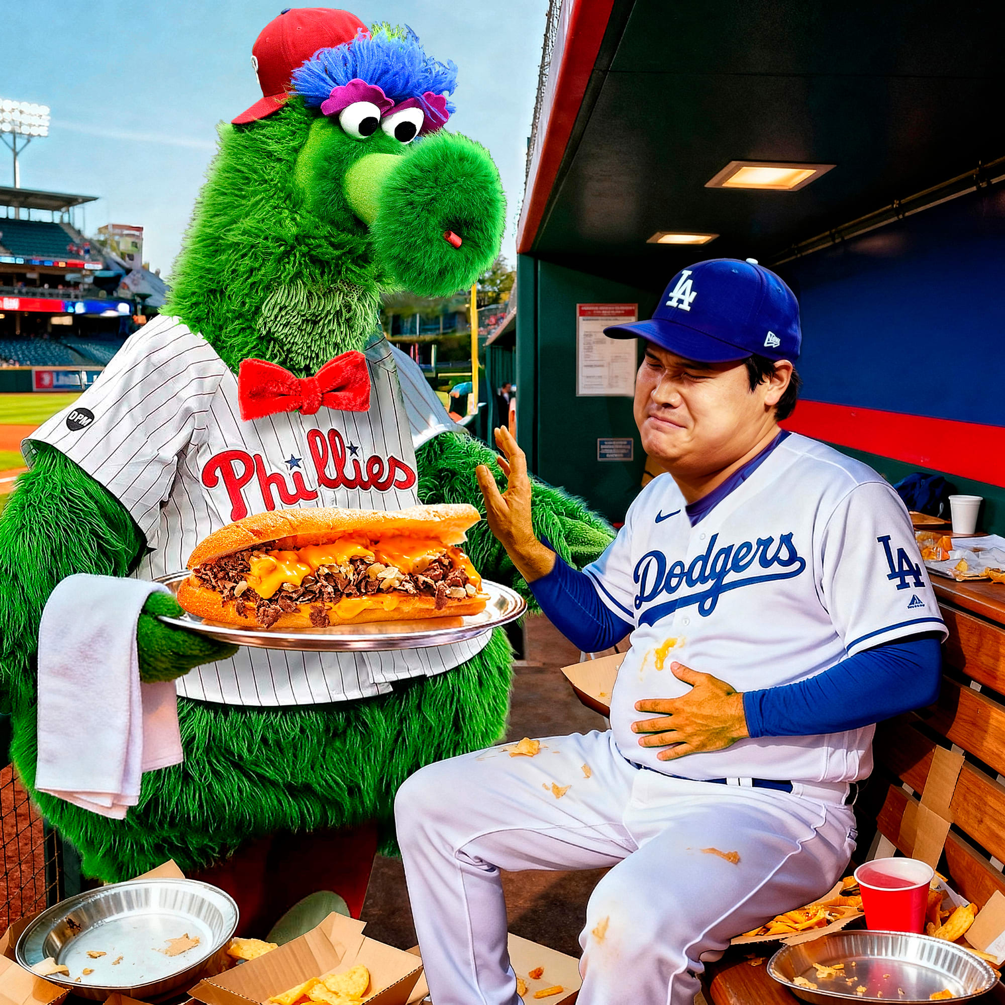 The visiting clubhouse at Citizens Bank Park is known for its quality cheesesteaks.