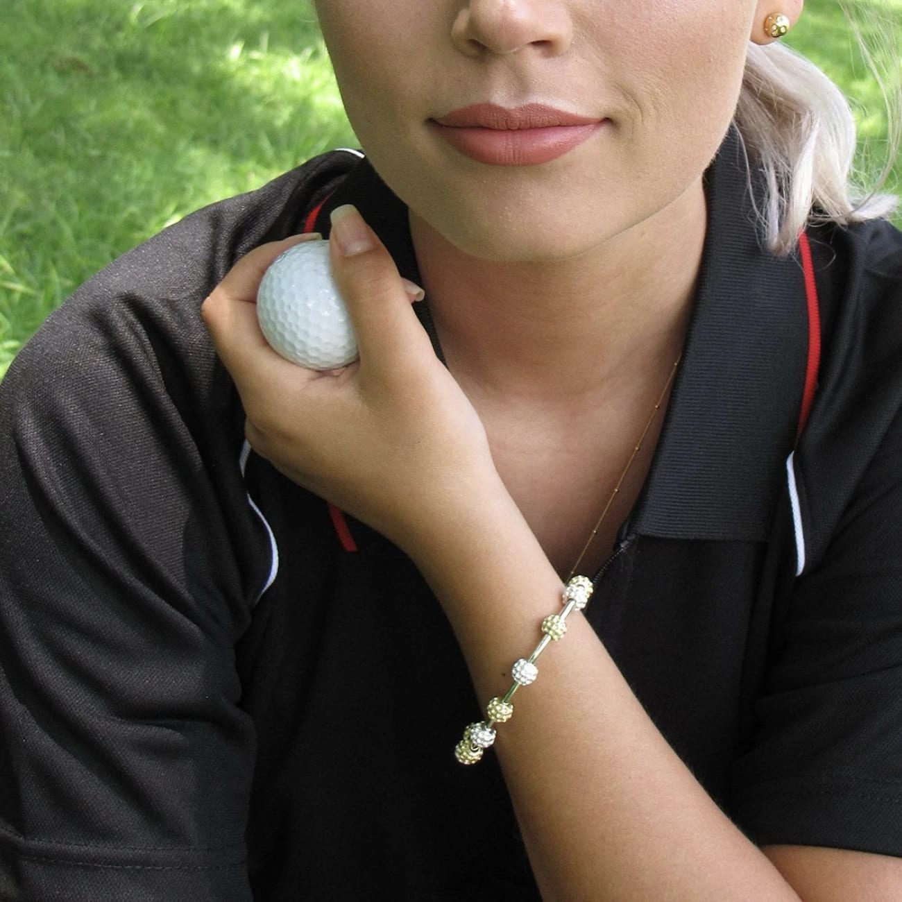 Chelsea Charles’ Golf Goddess Two-Tone Golf Ball Bead Stroke Counter Bracelet