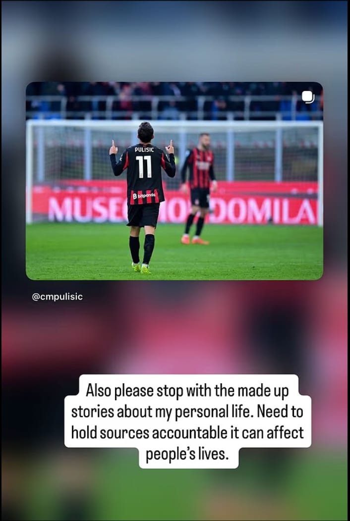 โพสต์โซเชียลมีเดียจากคริสเตียน พูลิซิช