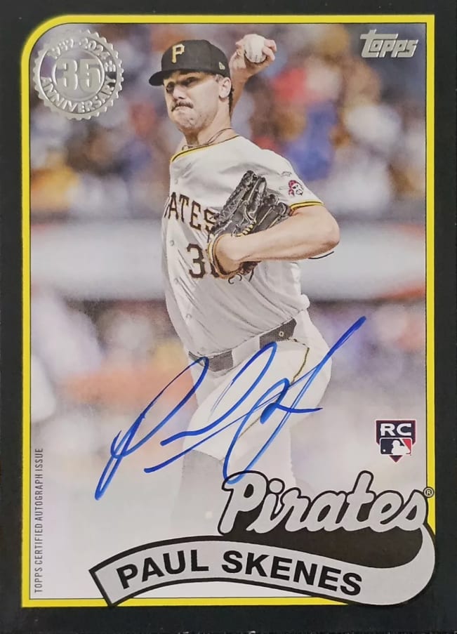 2024 Topps Update Series Paul Skenes Auto 1989 Topps Baseball Black /199
