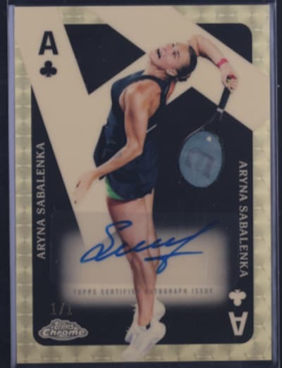 Aryna Sabalenka 2024 Topps Chrome Tennis Superfractor Aces RC Rookie Auto 1/1