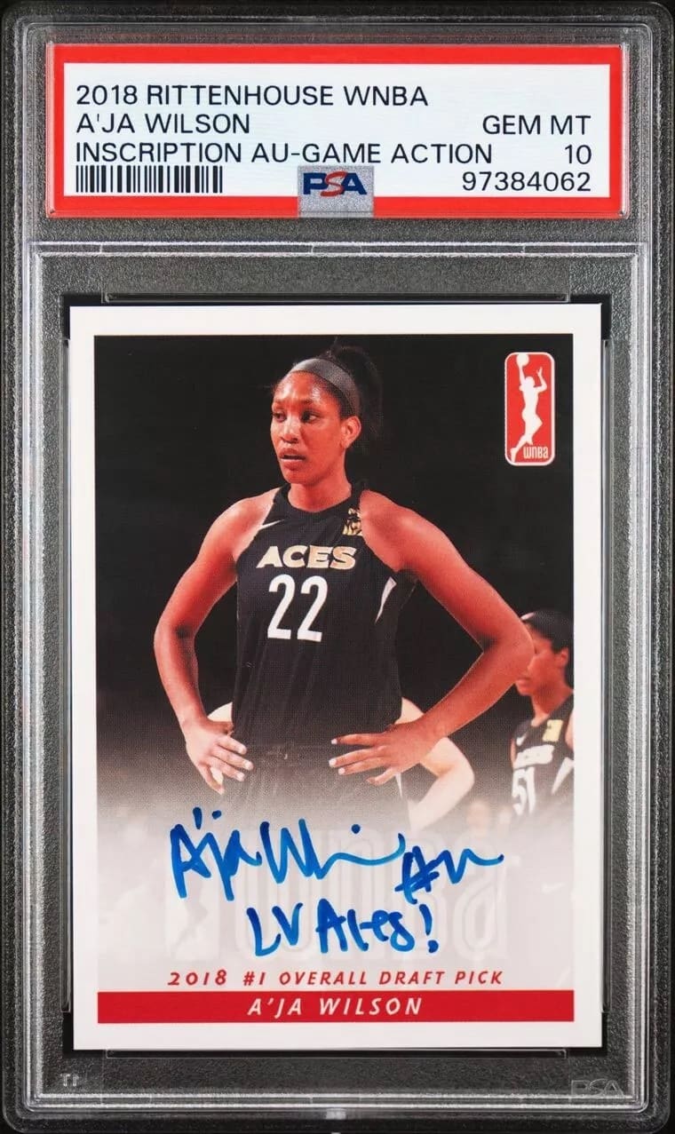 Wilson's highest sales card: 2018 Rittenhouse Wnba inscription Autographs ACTION ACTION A'JA WILSON ROOKIE PSA 10. $ 5400