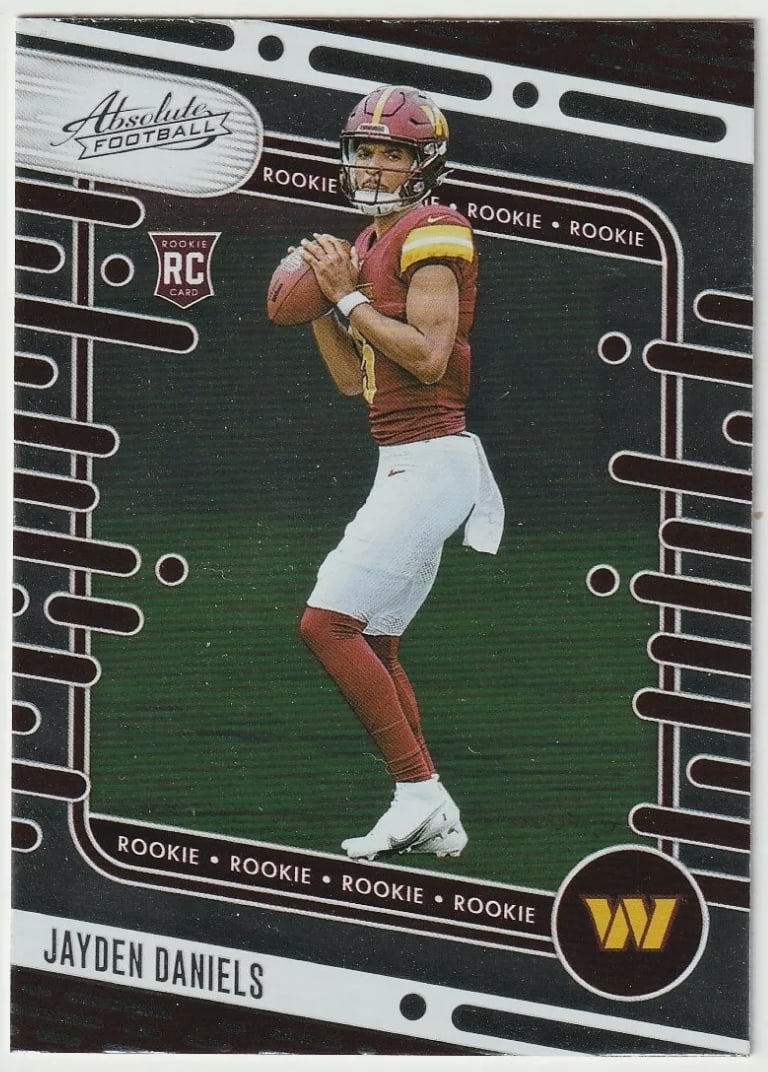 Jayden Daniels rookie card from 2024 Panini Absolute Football