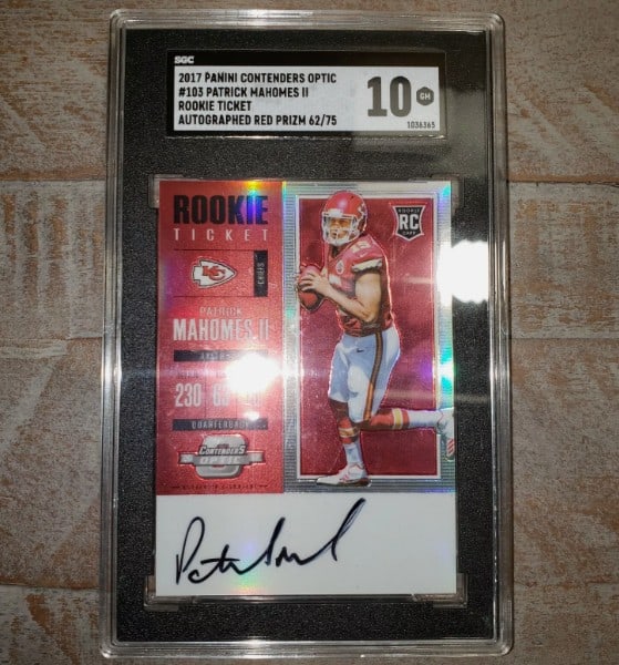 2017 Panini Contenders Optic Patrick Mahomes Red Prizm SGC 10
