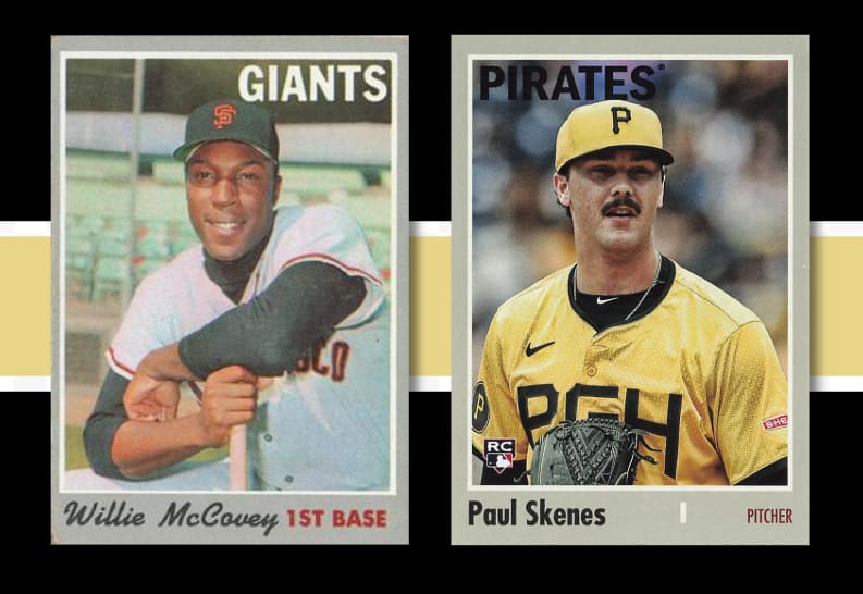 A great card of Willie McCovey and a horrible one of Paul Skenes