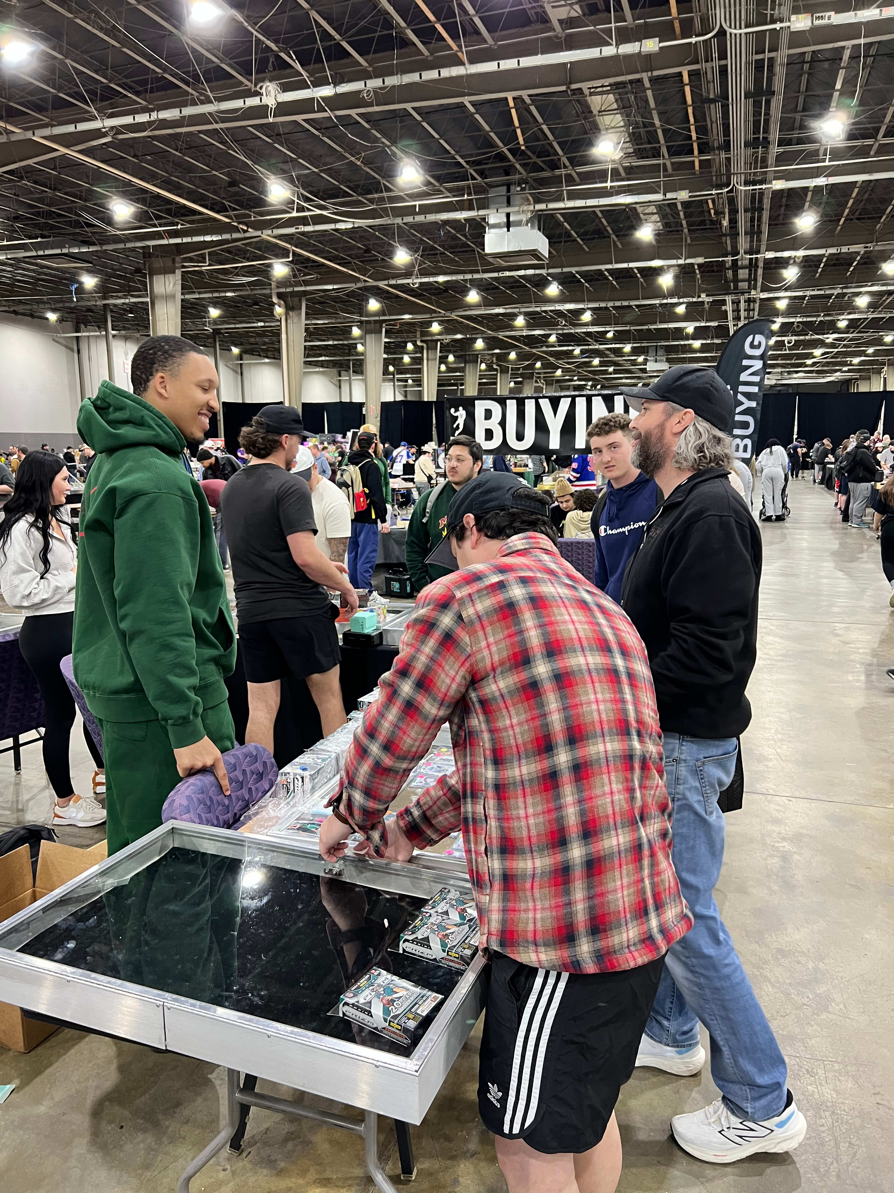 Grant Williams of the Charlotte Hornets set up at the Charlotte Card Show
