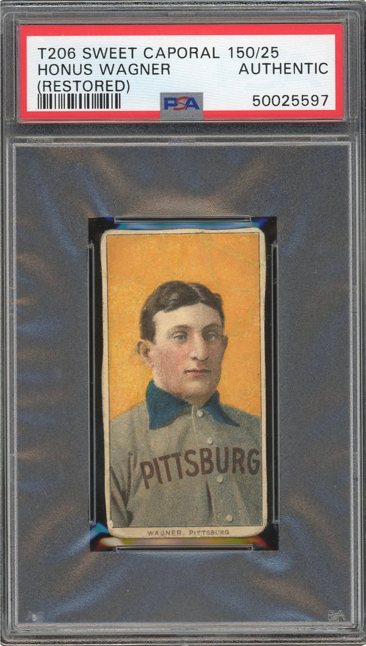 T206 Honus Wagner on display with Mile High Trading Company at the Philly Show