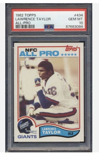 1982 Topps NFL Lawrence Taylor Rookie Card #434 PSA 10