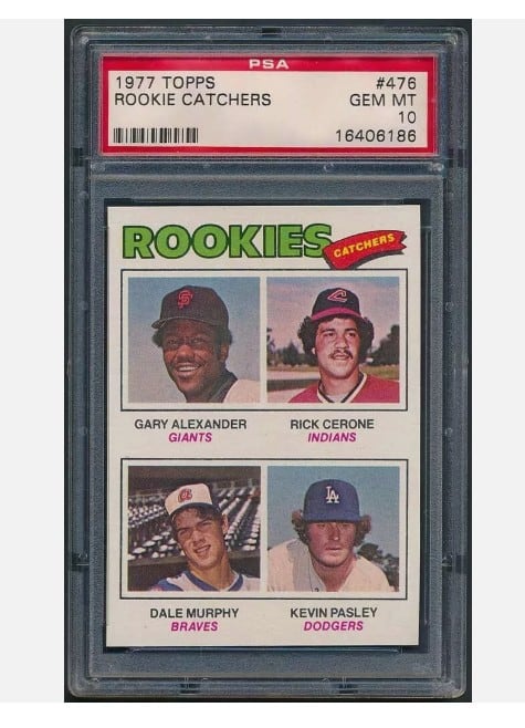 1977 Topps #476 Rookie Cards Gary Alexander / Rick Carone / Dale Murphy / Kevin Pasley