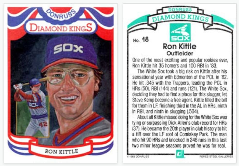 1984 Donruss Diamond Kings Ron Kittle #18