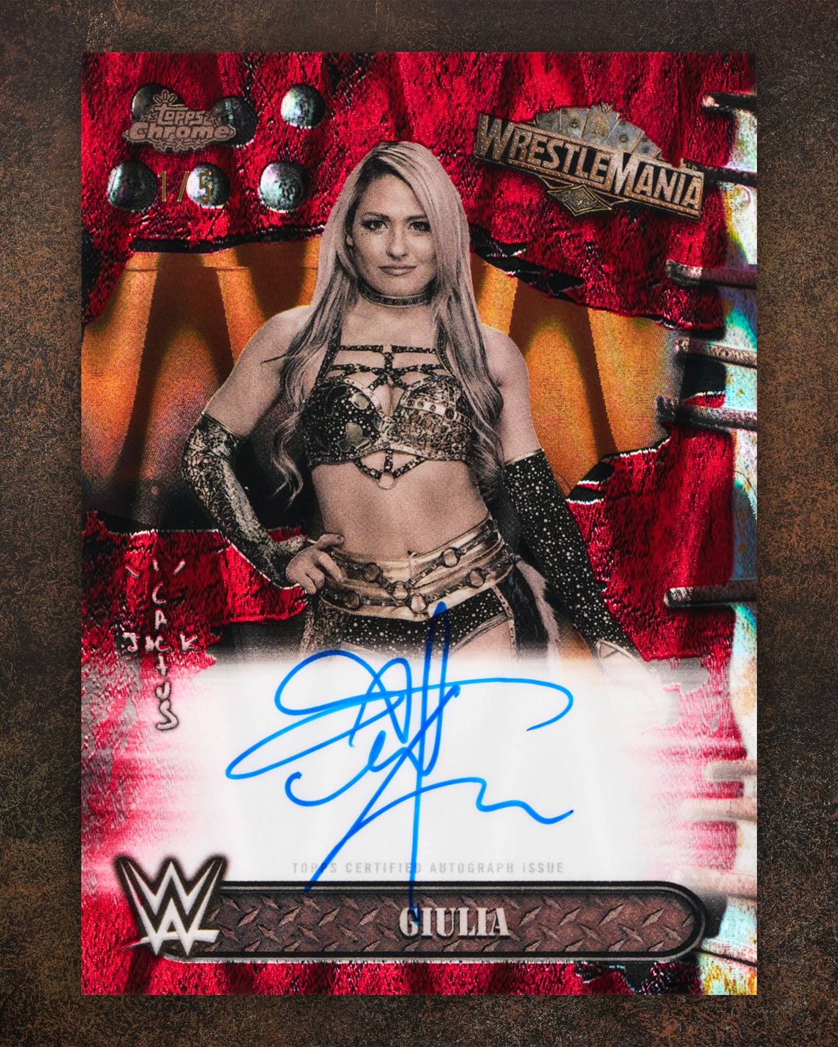 NXT Superstar The Beautiful Madness Giulia Makes Topps Chrome Card