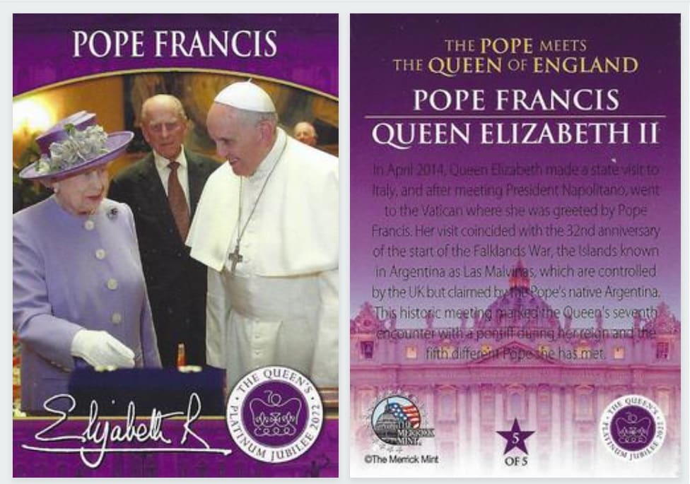 2022 Merrick Mint Queen Elizabeth II Five Popes