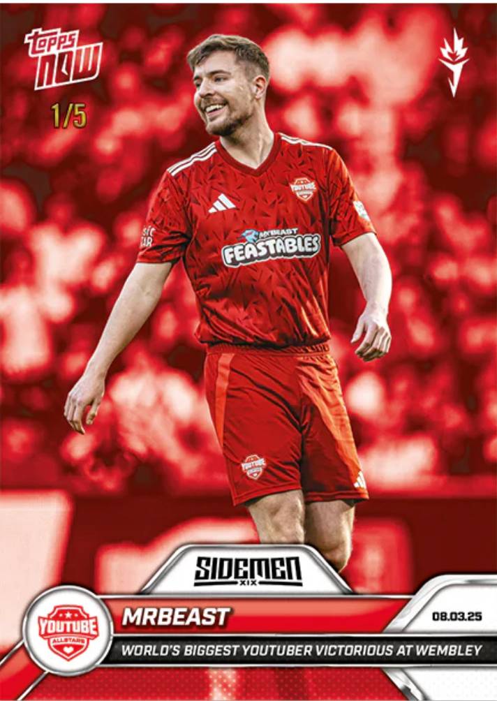 MrBeast's Topps Now 1/1 FoilFractor Card Pulled