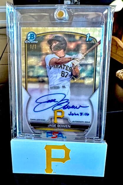 2023 First Bowman Chrome Superfractor Autograph 1/1 of Jase Bowen