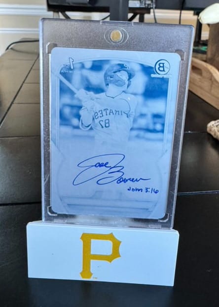 2023 First Bowman Black Printing Plate Autograph 1/1 of Jase Bowen