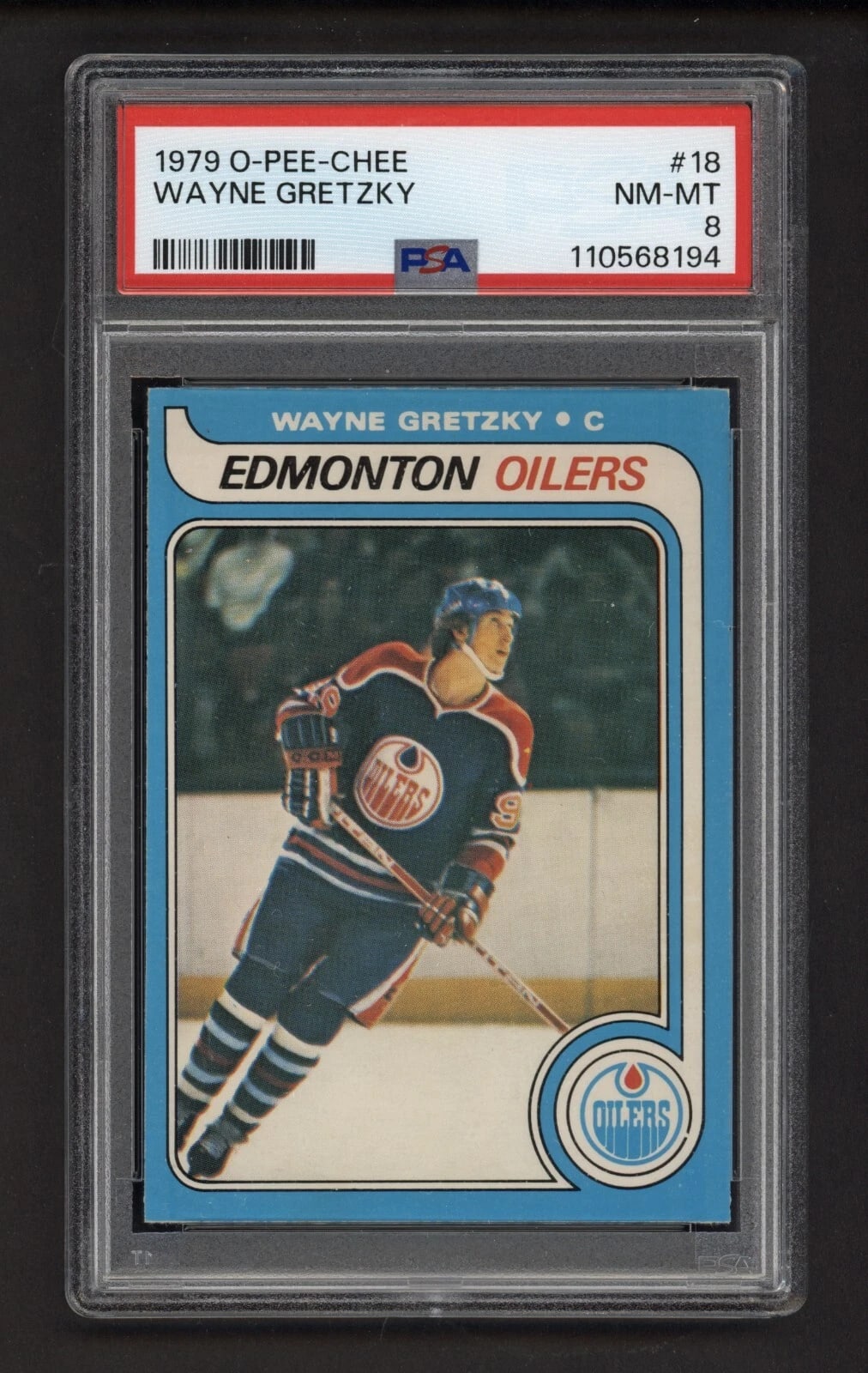 1979 O-Pee-Chee Wayne Gretzky Rookie Card #18 - PSA 8