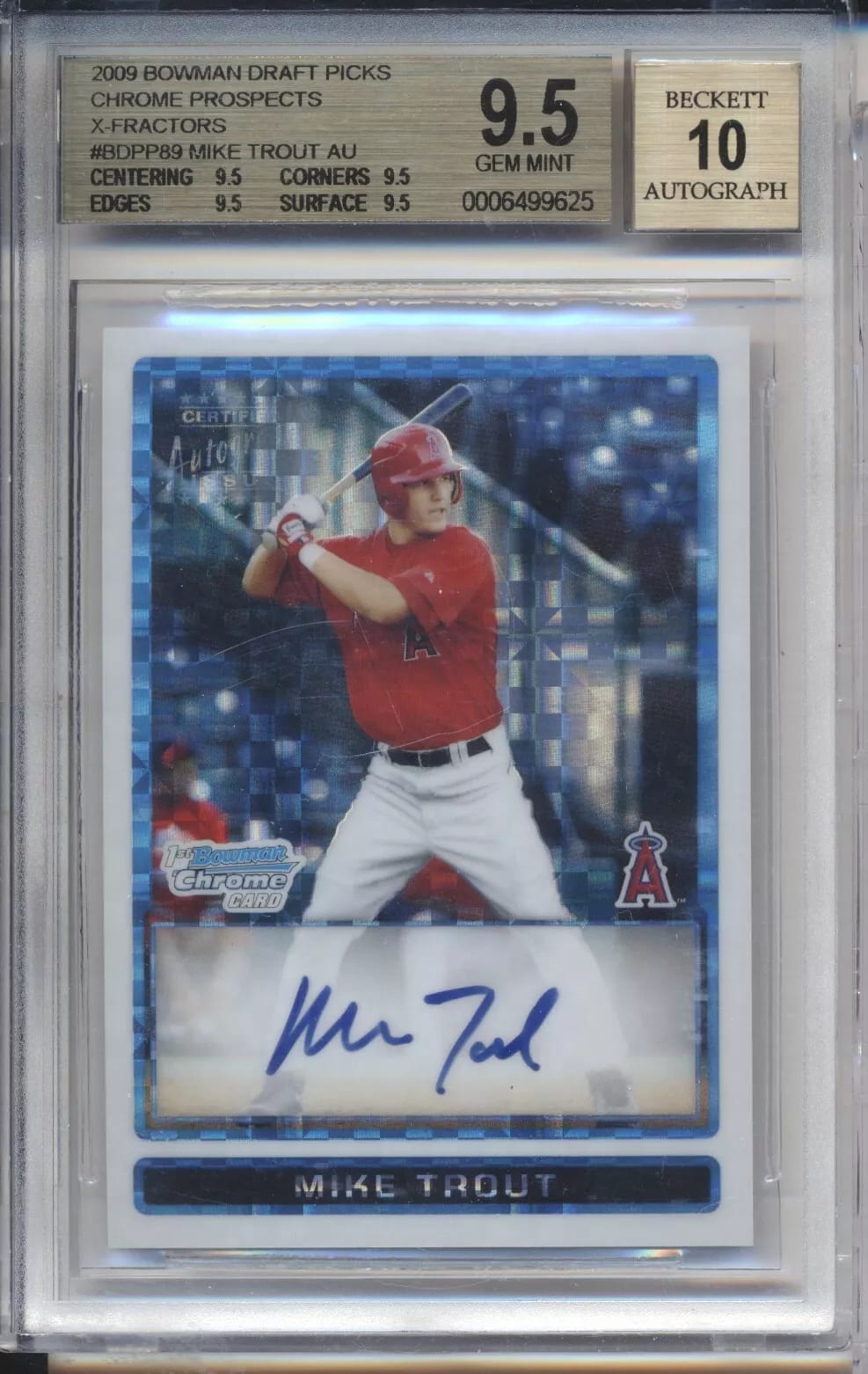 Mike Trout 2009 Bowman X-Fractor Autograph