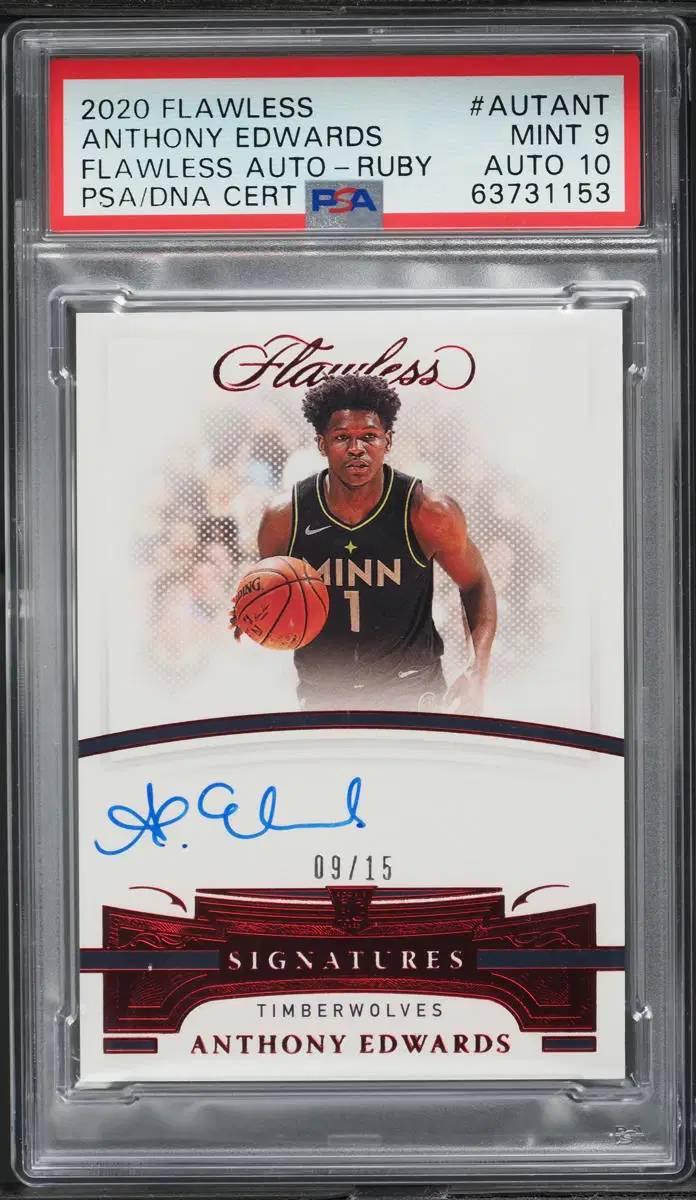 Anthony Edwards 2020 Panini Flawless Rookie Auto Ruby Sells