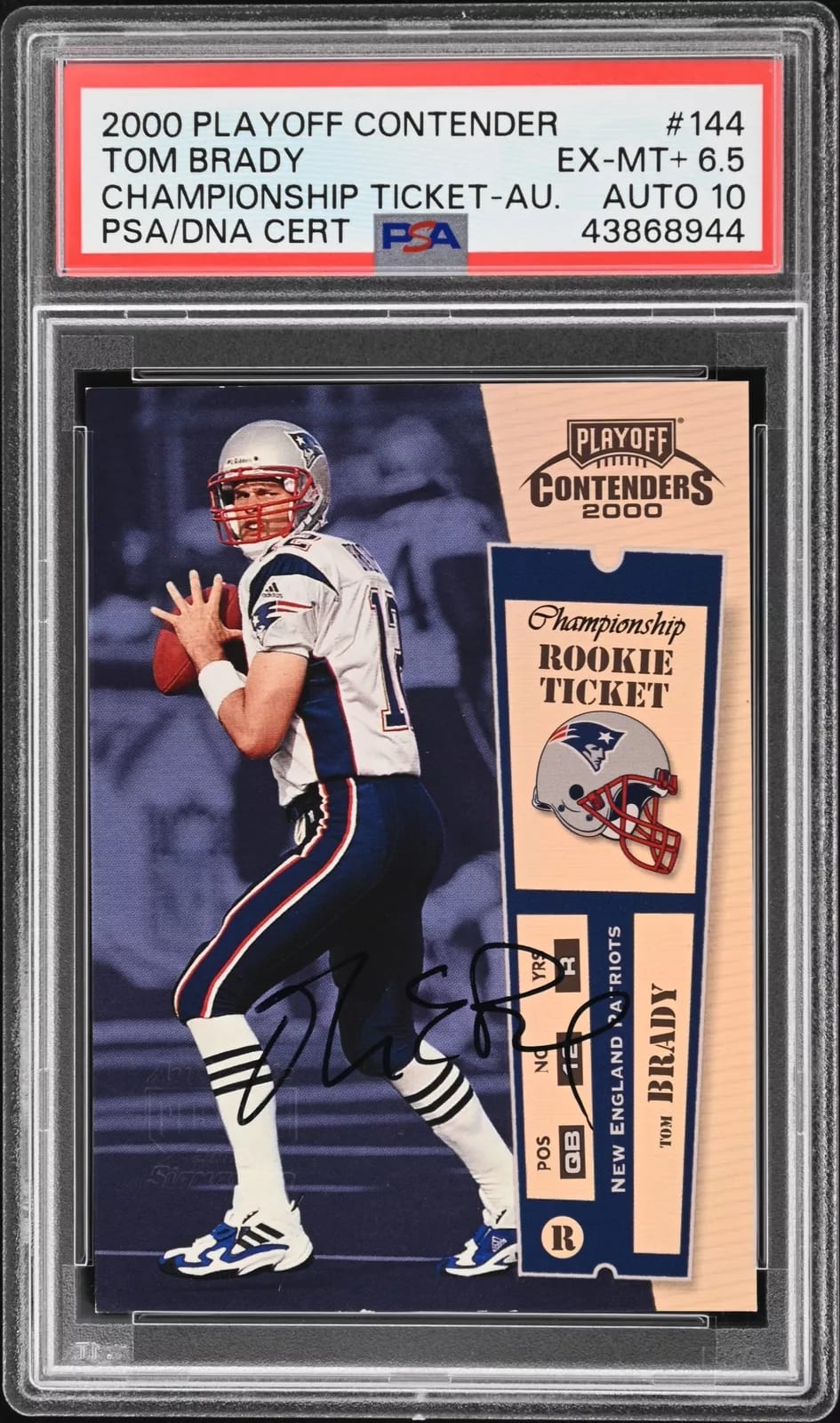 GRADED TOM BRADY ROOKIE 2000 VICTORY #326 SIGNED AUTO 10 PSA