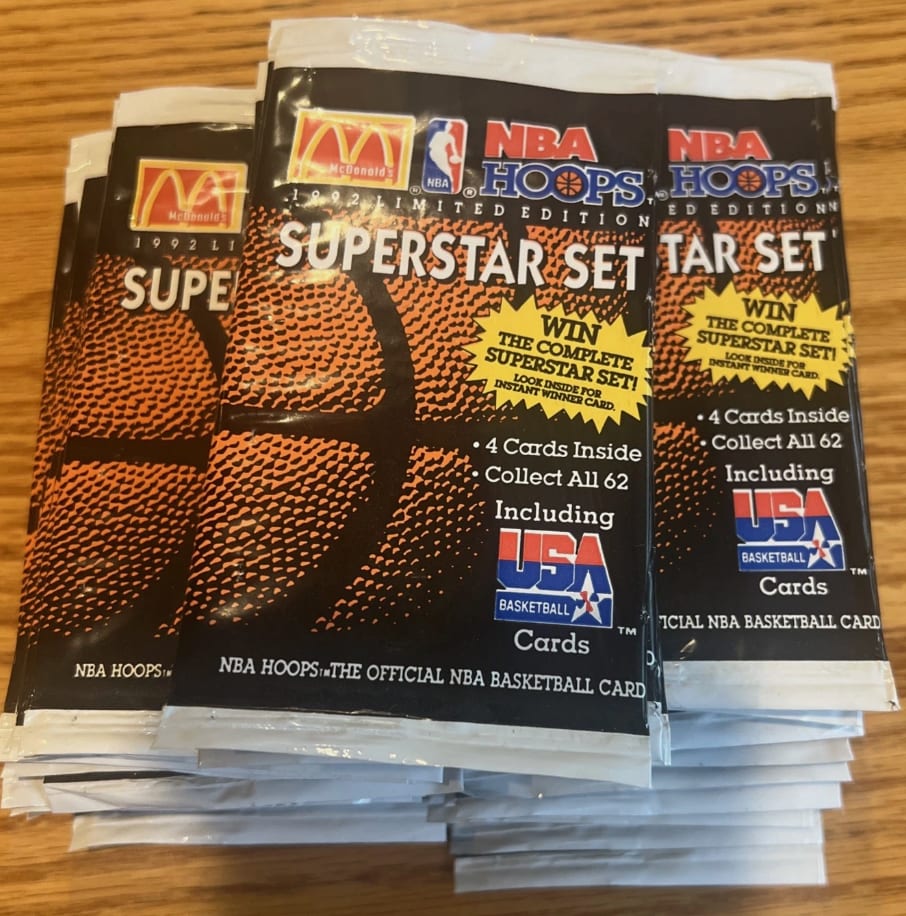 1992 NBA Hoops McDonald’s Superstar Set Packs (48 Pack Lot) 