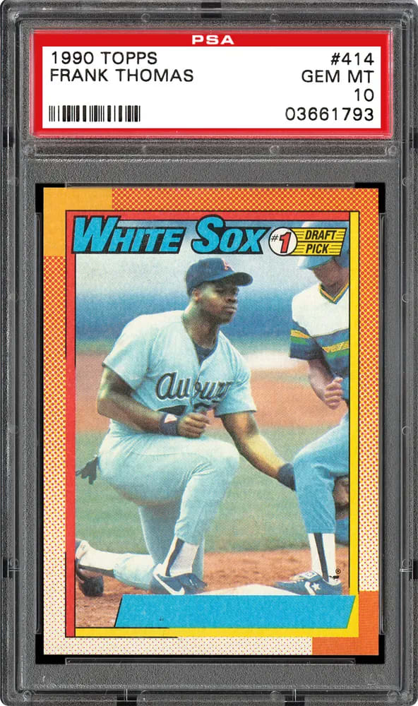 1990 Topps Frank Thomas NNOF Card PSA 10