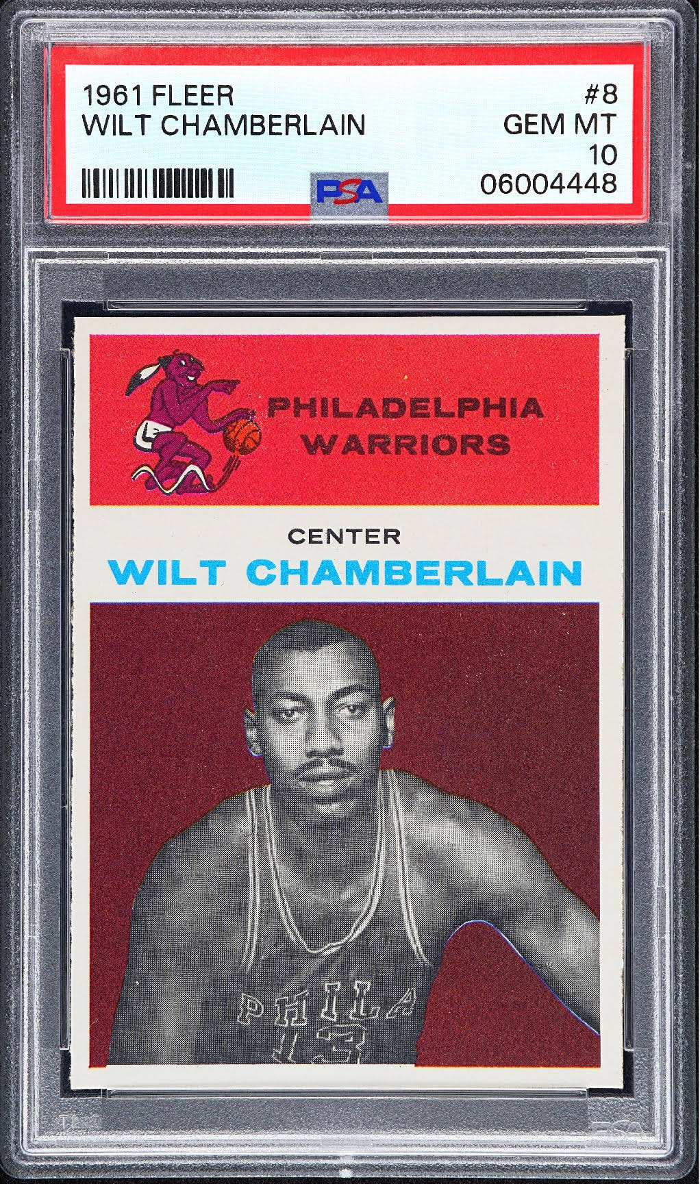 Rare Wilt Chamberlain PSA 10 1961 Fleer Rookie Card Heads to