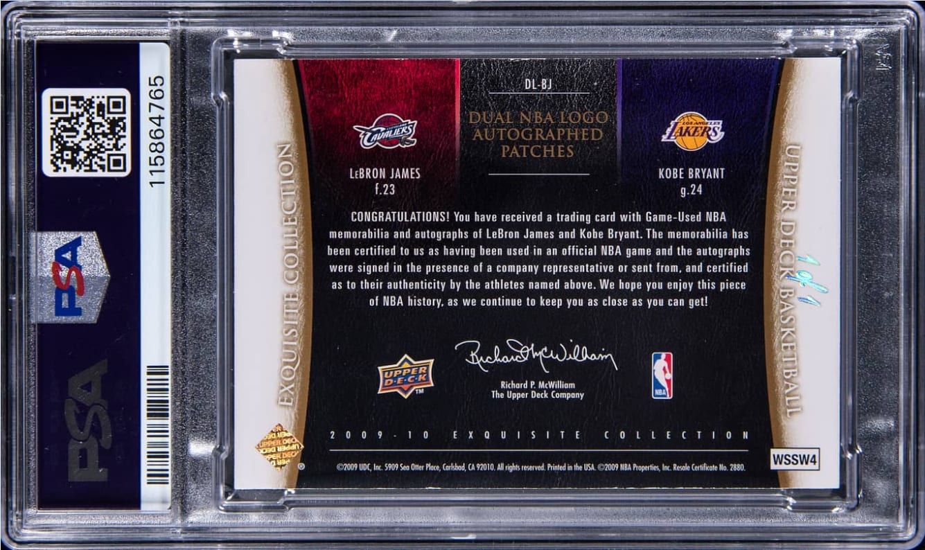 LeBron, Kobe Dual Logoman 1/1 Card Sells For $1.1 Million