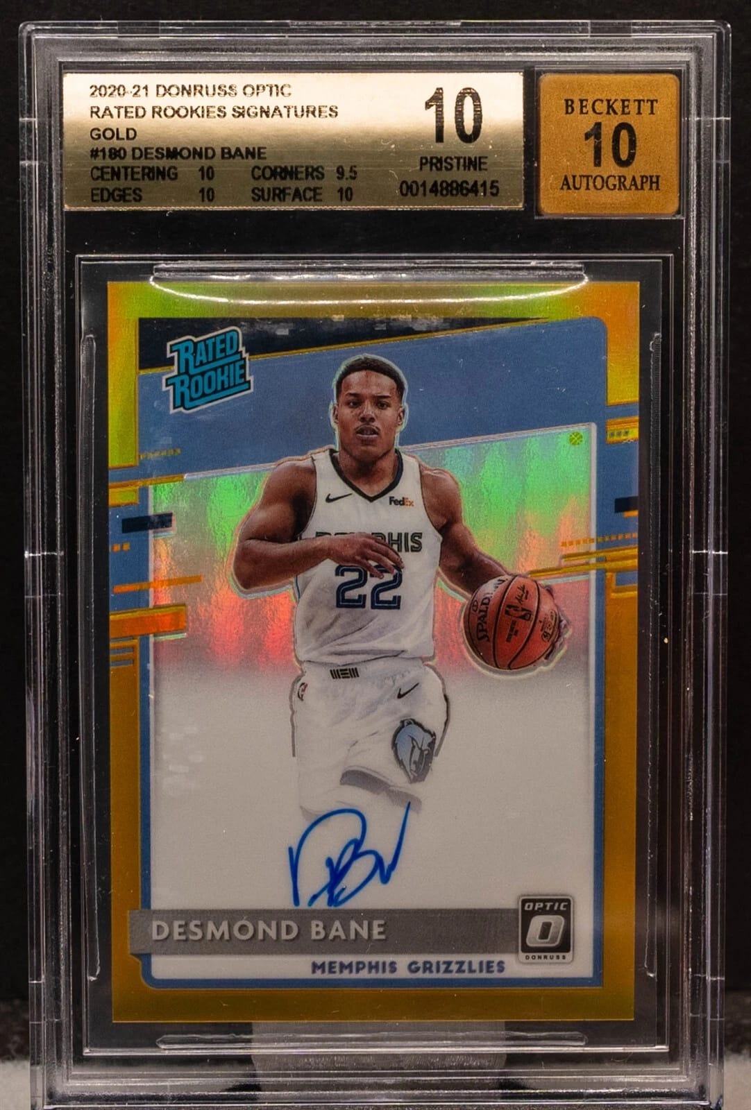 Desmond Bane ROOKIE Auto Select Tie Dye Prizm /25 PSA 10 LOW
