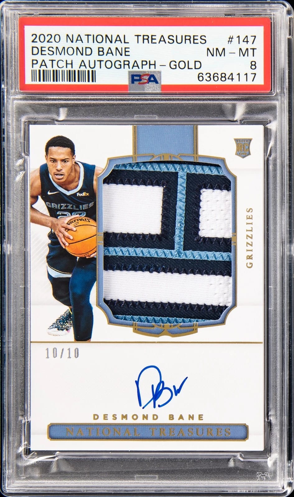 Desmond Bane IP Signed Panini Jersey RC Card Psa Dna Coa