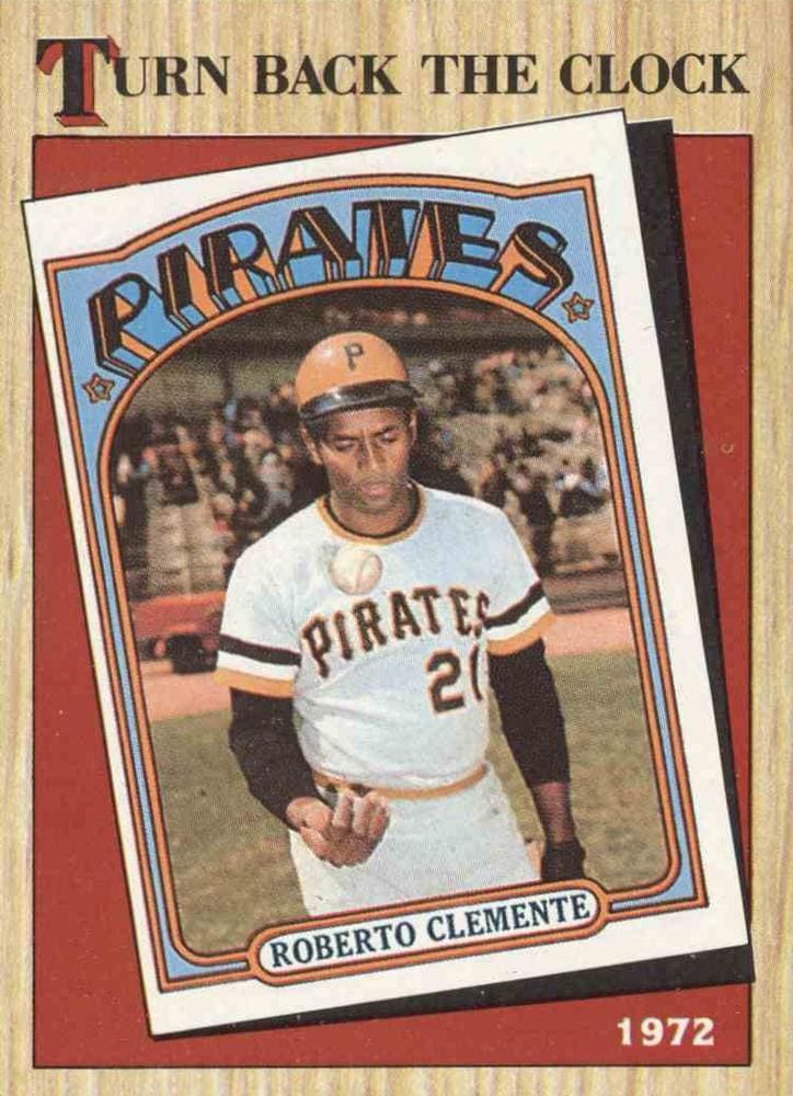 1987 Topps "Turn Back the Clock" Roberto Clemente