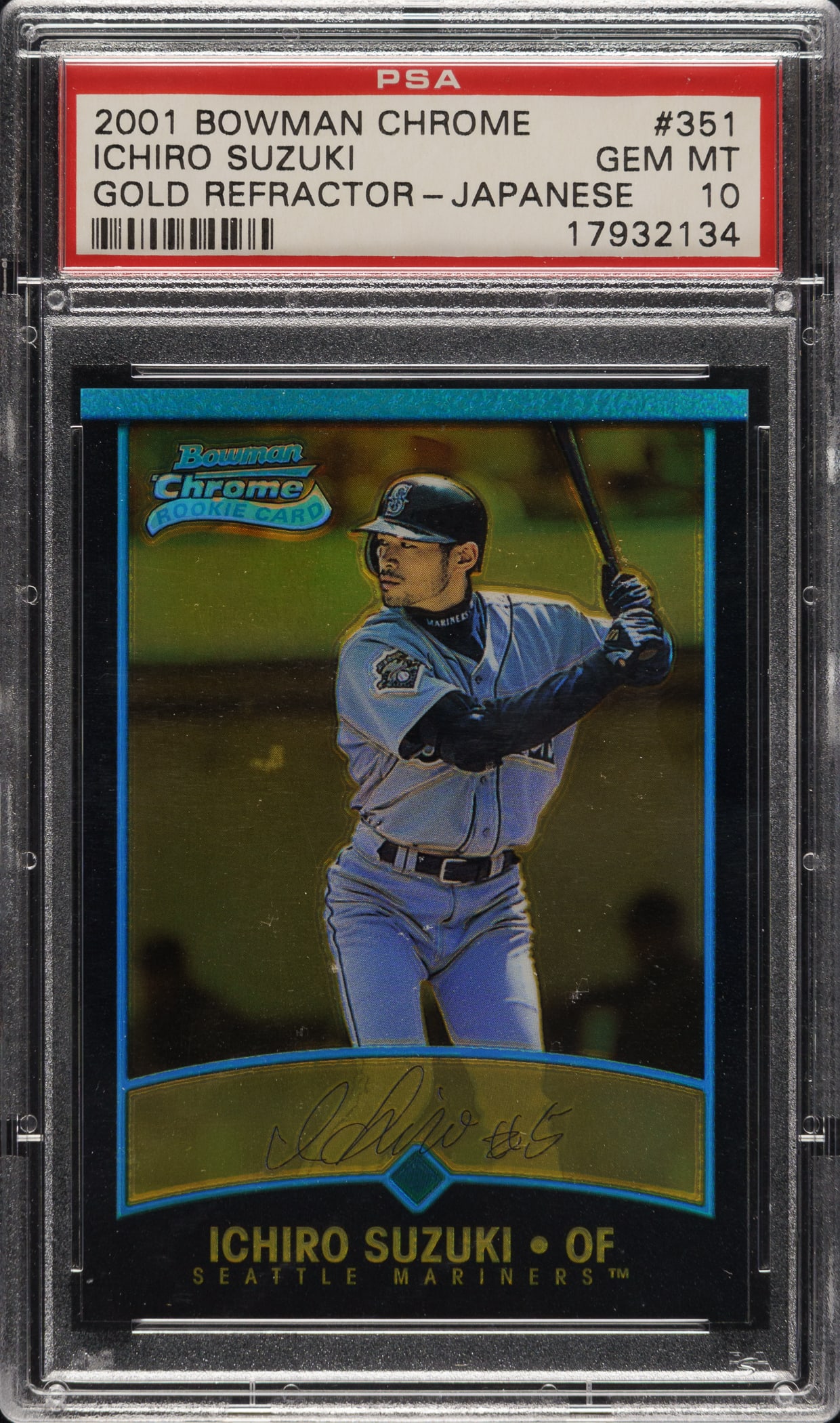 【PSA9 RC】2001 Bowman Ichiro Suzuki イチロー One-of-a-Kind Ichiro Baseball Card is Headed to Auction Block