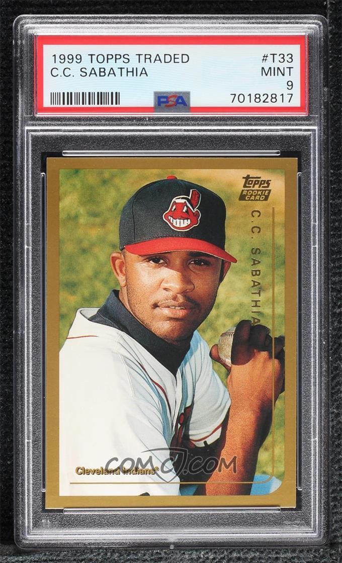 超レア 1999 CC Sabathia 直筆サイン ルーキーカード 美品 1999 Topps Traded CC Sabathia Rookie Auto, Autograph RC T33