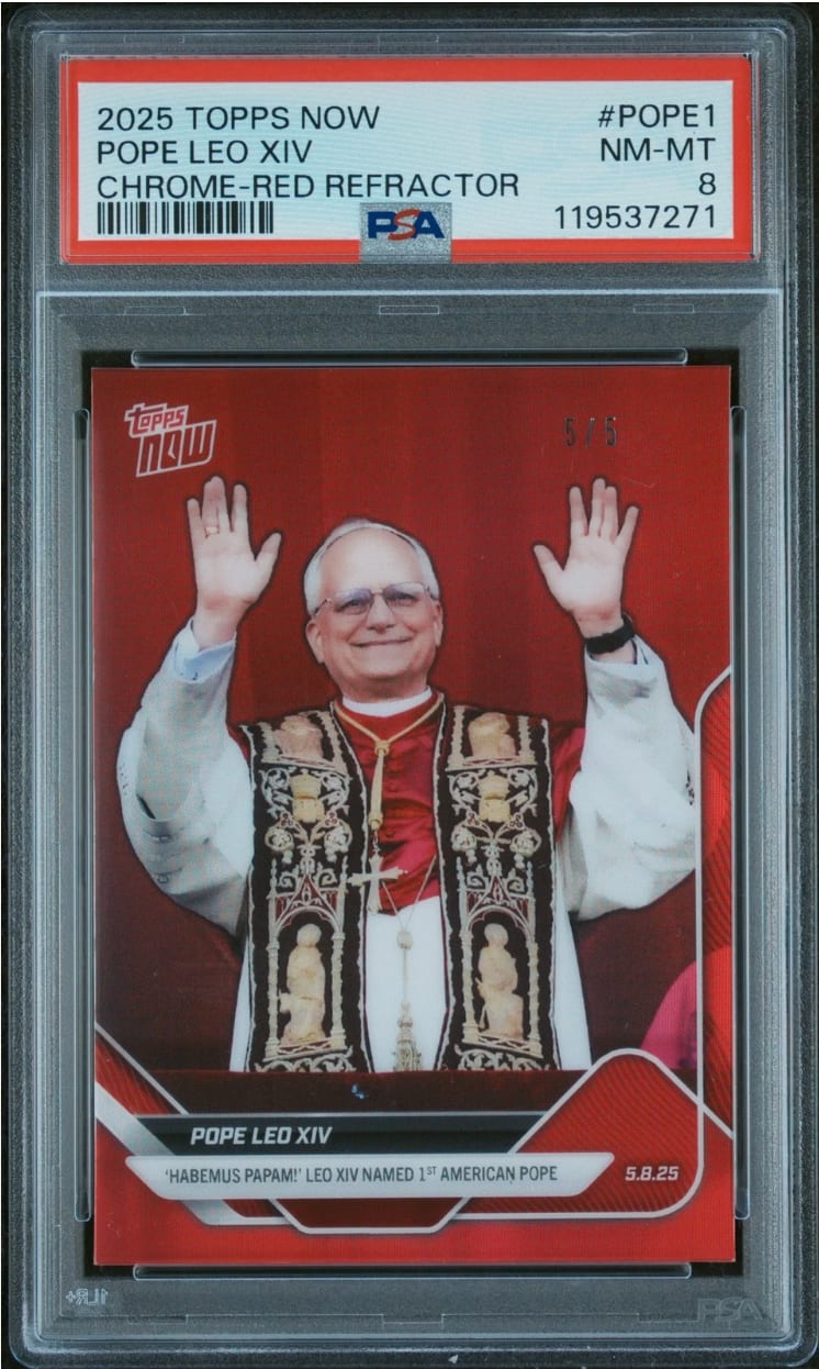 2025TOPPS NOW POPE LEO XIレオ14世ローマ教皇PSA10 Holy Grail: Topps Pope Leo XIV Superfractor Earns PSA 10